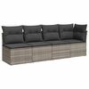 vidaXL 8 Piece Garden Sofa Set with Cushions Grey Poly Rattan
