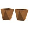 vidaXL Planter 2 pcs Rusty 30 x 30 x 30 cm Weathering Steel