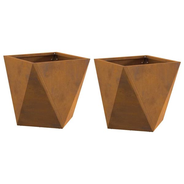 vidaXL Planter 2 pcs Rusty 30 x 30 x 30 cm Weathering Steel