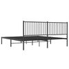 vidaXL Metal Bed Frame without Mattress with Headboard Black 180x200cm