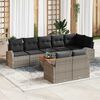 vidaXL Garden Sofa Set with Storage 9 pcs Grey Poly Rattan