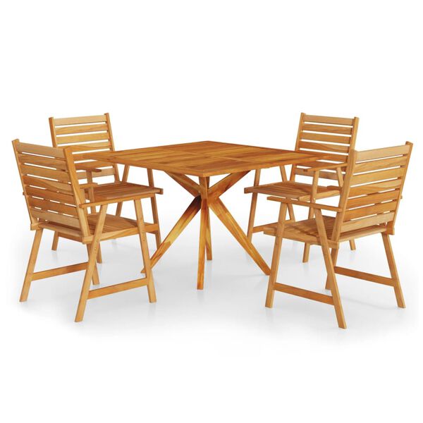 vidaXL 5 Piece Garden Dining Set Solid Wood Acacia