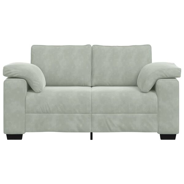 vidaXL Loveseat Sofa Light Grey 160x77x82 cm Velvet