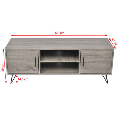 vidaXL TV Cabinet 120x40x45 cm Grey
