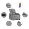 vidaXL Electric Massage Recliner Chair Light Grey Fabric