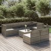 vidaXL 8 Piece Garden Lounge Set with Cushions Grey Poly Rattan