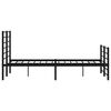 vidaXL Metal Bed Frame without Mattress with Footboard Black 135x190cm