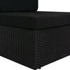 vidaXL Sectional Sofa 2-Seater Poly Rattan Black