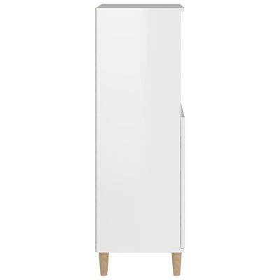 vidaXL Highboard High Gloss White 60x36x110 cm Engineered Wood