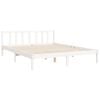 vidaXL Bed Frame without Mattress White King Size Solid Wood Pine