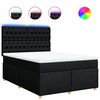 vidaXL Box Spring Bed with Mattress Black Double Fabric
