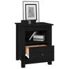 vidaXL Bedside Cabinets 2 pcs Black 40x35x49 cm Solid Wood Pine