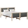 vidaXL Bed frame Brown and dark grey 135 x 190 cm Solid pine wood