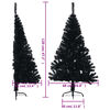 vidaXL Artificial Half Christmas Tree with Stand Black 120 cm PVC