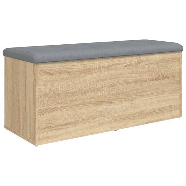 vidaXL Storage Bench Sonoma Oak 102x42x45 cm Engineered Wood
