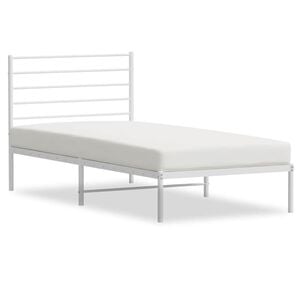vidaXL Metal Bed Frame without Mattress with Headboard White 90x190cm