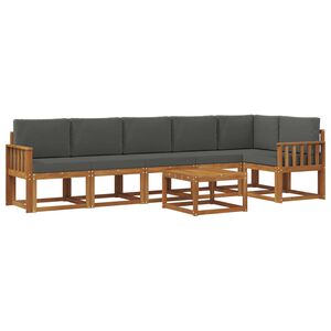 vidaXL Outdoor Sofa Set 7 pcs Natural and Anthracite
