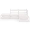 vidaXL 4 Piece Garden Lounge Set White Solid Wood Pine
