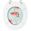 vidaXL WC Toilet Seat with Lid MDF Flamingo Design