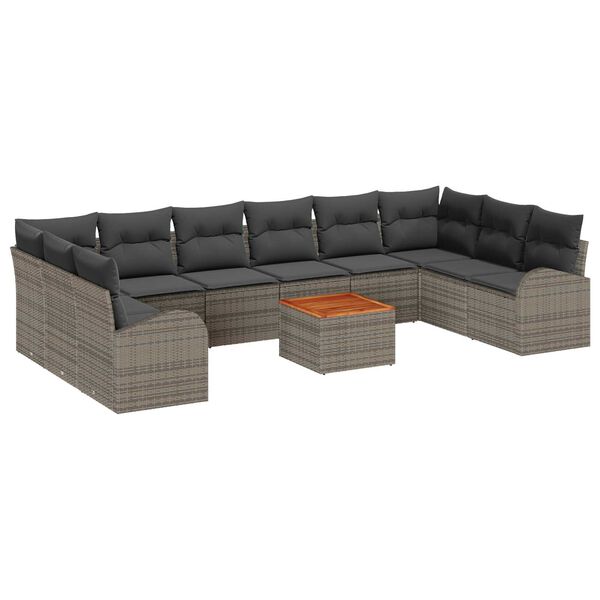 vidaXL Garden Sofa Set 11 pcs Grey