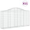 vidaXL Arched Gabion Baskets 11 pcs 200x30x100/120 cm Galvanised Iron