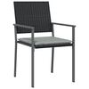 vidaXL Garden Chairs with Cushions 2 pcs Black 54x62.5x89 cm Poly Rattan