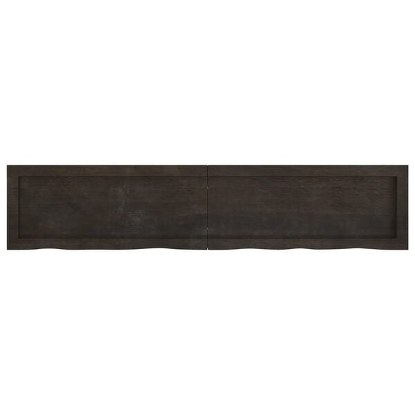 vidaXL Bathroom Countertop Dark Brown 140x30x(2-4) cm Treated Solid Wood