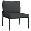 vidaXL 11 Piece Garden Lounge Set with Grey Cushions Steel