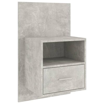 vidaXL Wall-mounted Bedside Cabinet Concrete Grey