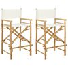 vidaXL Folding Director's Chair 2 pcs Natural Bamboo