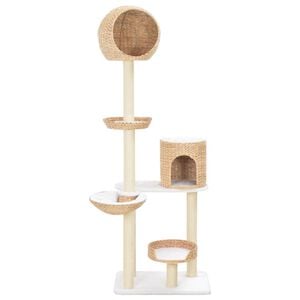 vidaXL Cat Tree | Natural | Seagrass, Soft plush, Sisal rope | Large | Cat Tree