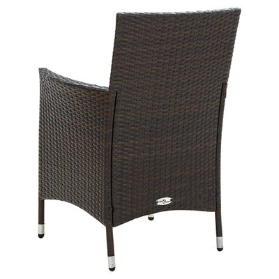 vidaXL Garden Chairs with Cushions 4 pcs Poly Rattan Brown