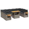 vidaXL 10 Piece Garden Sofa Set with Cushions Grey Poly Rattan