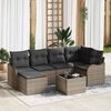 vidaXL Garden Sofa Set with Cushion 7 pcs Grey Poly rattan