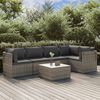 vidaXL 6 Piece Garden Lounge Set with Cushions Grey Poly Rattan