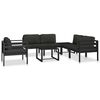 vidaXL Sectional Middle Sofa with Cushions Aluminium Anthracite