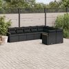 vidaXL 9 Piece Garden Sofa Set with Cushions Black Poly Rattan