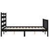 vidaXL Bed Frame without Mattress Black Double Solid Wood Pine