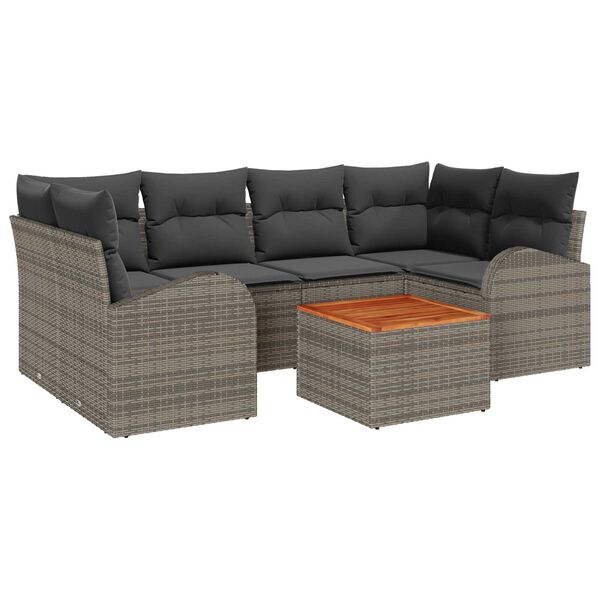 vidaXL Garden Sofa Set 7 pcs Grey