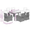 vidaXL 7 Piece Garden Dining Set with Cushions Black Poly Rattan