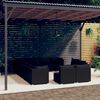 vidaXL 12 Piece Garden Lounge Set with Cushions Black Poly Rattan