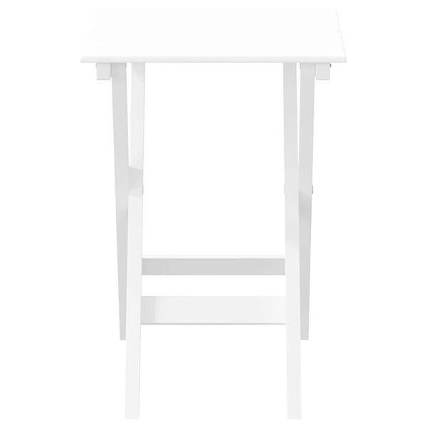 vidaXL Side Table Foldable White Solid Wood Poplar