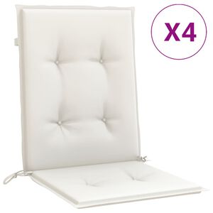 vidaXL Lowback Chair Cushions 4 pcs Melange Cream 100x50x4 cm Fabric