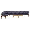 vidaXL 8-Seater Garden Lounge Set with Cushions Solid Acacia Wood