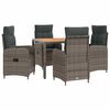 vidaXL Outdoor Dining Set 5 pcs Light Grey and Dark Grey