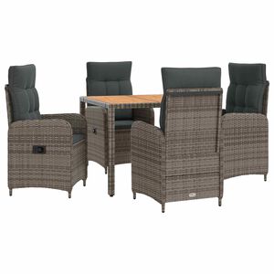 vidaXL Outdoor Dining Set 5 pcs Light Grey and Dark Grey
