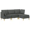 vidaXL Living Room Furniture Set with Cushion 4 pcs Dark Grey Fabric