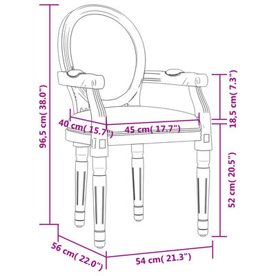 vidaXL Dining Chair Black 54x56x96.5 cm Velvet