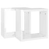 vidaXL Wall Cube Shelves 2 pcs High Gloss White 30x15x30 cm