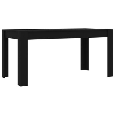 vidaXL Dining Table Black 160x80x76 cm Engineered Wood